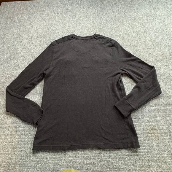 Guess Shirt Mens XXL Black Long Sleeve V-Neck Waffle‎ Knit Henley Runs Small - Picture 6 of 11